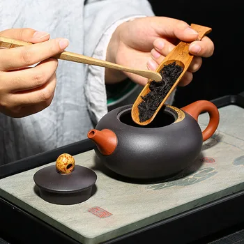 Yixing Vijolično Glinenih Loncev Črno Blato Yuan Youjun Ročno izdelani Luna Shadow Xishi Pot 335ml Gospodinjski Eksplozivnih Čaj, Set