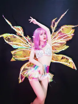 Prilagojene velik metulj krila nočni klub bar gogo ples stranka stranka DS kažejo Halloween kostume, cosplay