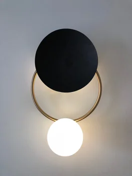 Sodobna preprost Nordijska LED stenska svetilka ustvarjalno oblikovanje stekla žogo hodnik, spalnica postelji stenska svetilka