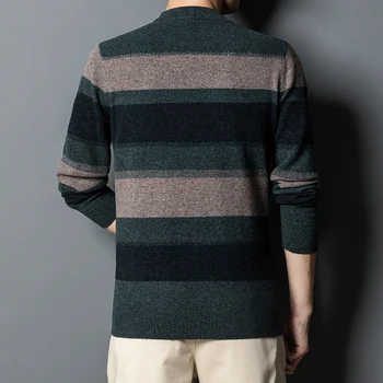 Jeseni in pozimi nove pure volno jopica moški Pulover prugasta kašmir pulover svoboden priložnostne pletene dno majica