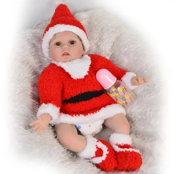 22-palčni Prerojeni Silikonski Vinil ročno modeliranje Otrok Dekle Rojstni dan, Božič super predstavlja resnično videti nasmejanega otroka