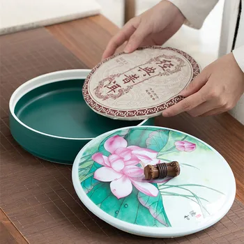 4 Vrste Kitajski Slog Pu ' er Tea Cake Rezervoar, Dobro Tesnjenje Keramičnega Materiala Velike Gospodinjske Čaj Škatla za Shranjevanje Vlage,-Dokazilo