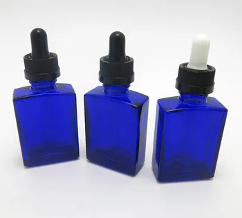 200pcs/veliko 30ml Kobalt Modro Ravno Kvadratnih E Tekočine Eterično Olje Serum Stekleno Kapalko Steklenico 1oz Otrok Dokaz Kapalko Steklenico