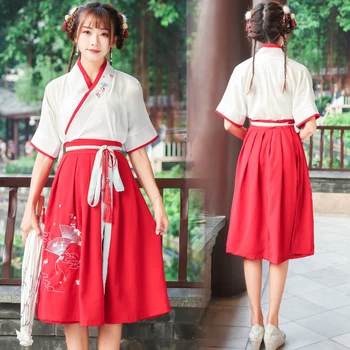 Kitajski Slog Hanfu Obleko Obleko Elegantno Stari Kostum Tang Dinastije Nacionalni Pravljice Obleko Folk Stduent Fazi Show Dance Obleko