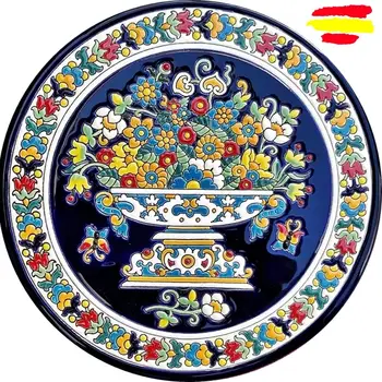 Keramično ploščo 29 cm/11.4 cm premera - španska keramika - lakiranih up ročno Izdelan v Španiji - MIJASCERAMIC -