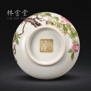 Lin Yuntang jingdezhen pastelne barve emajl vse ročno ročno poslikano master cup kung fu čajne skodelice LYT9002