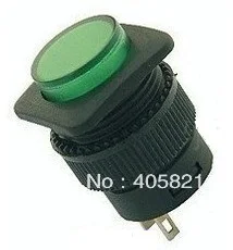 Kratkotrajno pushbutton stikalo R16-504B brez luči 2pins rdeče/zeleno luknjami 16 mm