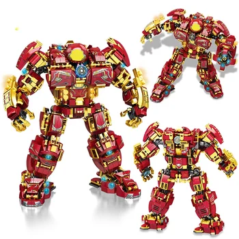 HUIQIBAO 1450PCS Mesto Vojne Super Armor Robot gradniki Vojaške Bojevnik Mecha Številke Orožje Opeke Igrače Za Otroke Darila