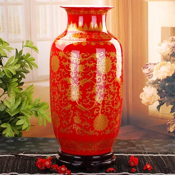 Jingdezhen Vaza Talnih Keramičnih Črno Zlato Veliko Starinsko Vazo Doma Oprema Člankov Dnevno Sobo Velike Tla Vaze