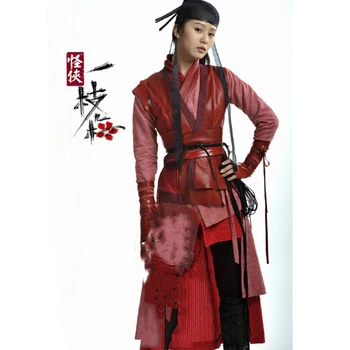 Liu Shishi Rdeče Swordlady Kostum Hanfu za TV Predvajanje Zdaj Vidite, Mi Vigilante Masko Drama Kostum Rdeče Hanfu