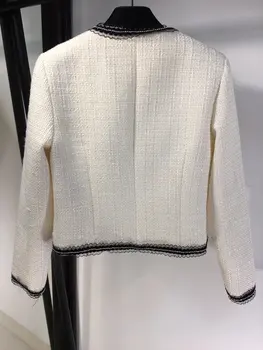 ženske 2021 modi nove tweed obleko okoli vratu jakna + torba kolk pol krilo 2-delni set 1124