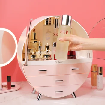 Fashion Makeup Storage Rack Velika Zmogljivost Predal Nakit Šminka Kozmetični Škatla Za Shranjevanje Nego Kože Ličila Tabela Beauty Box