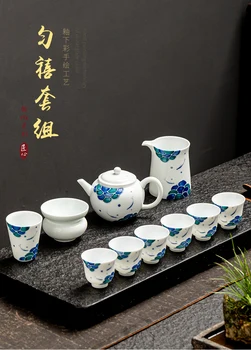 Ročno Poslikane Čaj, Set Poroko Kitajski Ustvarjalno Čaj Skodelico Porcelana Kung Fu Čaj Nabor Sodobnih Keramičnih Jogo De Xicaras Teaware EF60CJ