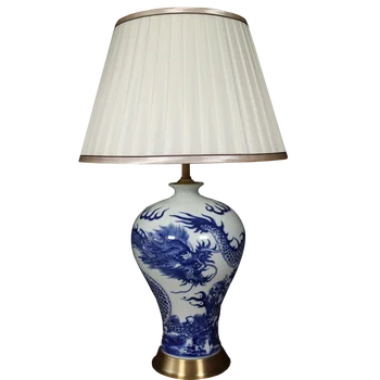 Ameriški dekorativni modre in bele keramične zmaj vzorec vseh baker lepoto steklenico namizne svetilke