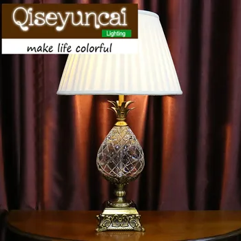 Qiseyuncai Evropski stil udobno spalnico ananas K9 kristalno namizne svetilke moderna preprostost luksuzni high-end moda za razsvetljavo