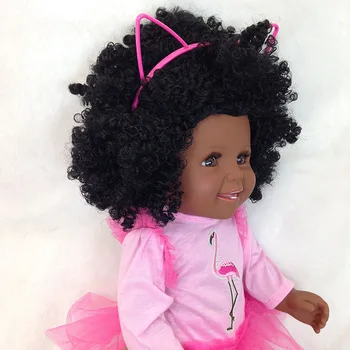 Afrika Baby Doll Igrače 45 cm Silikonski Rodi Otroka, polno Vinil telo Black Prerojeni Ameriški baby doll za Dekle darilo l.o.l lutke