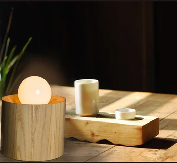 Nordijska Ameriške sodobne les, steklo tabela svetilko ob postelji svetilko Cafe lučka