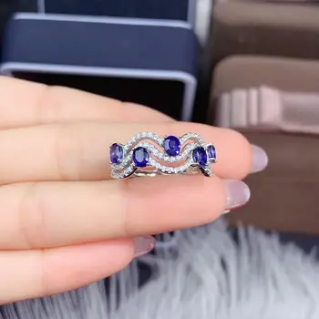 925 sterling srebrni prstan poročni prstani za pare obroči za ženske SAFIR ring luksuzni stranka