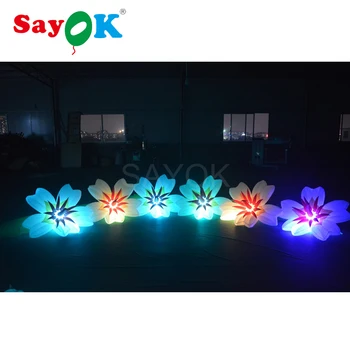 5m/6m/7m/8m/9m/10m Dolgo napihljivi cvet verige razsvetljava dekoracija,velikan napihljivi cvet dekoracijo na zaslonu v fazi poroko