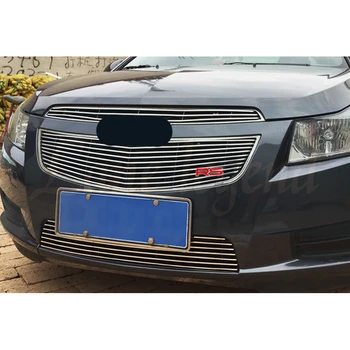 Za obdobje 2009-2013 za Chevrolet Cruze Visoko kakovostnega nerjavečega jekla spremenjen kovinsko mrežo prekrivni spredaj dirke žari trim 3pcs