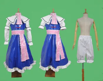 Igra Touhou Projekta Alice Margatroid Cosplay Kostume, Modra In Bela Enotnega Obleko Odraslih Spolne Vloge Igrajo Oblačila Po Meri-Da