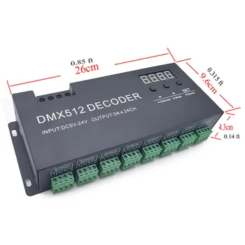 24 Kanal RGB DMX512 dekoder led trak dmx krmilnik 72A dmx dimmer PWM gonilnik za Vhodne DC5-24V 24CH dmx dekoder za nadzor svetlobe