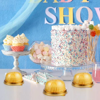 300Pcs prozorno Plastično Mini Cupcake Škatle Posameznih Cupcake Sladica, Posoda Za Sir Pecivo Sladica Mooncake