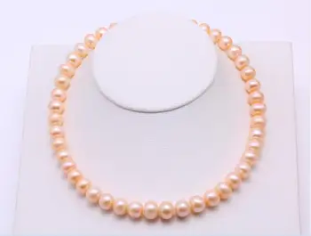 10 mm roza pearl Ženske, Nakit komplet ogrlico, zapestnico stud uhani 925 srebro zaponka AAA Gojenih sladkovodnih biserov