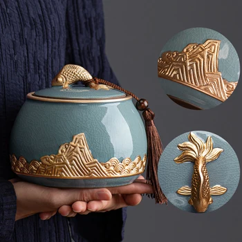 Kitajski Potovanja Porcelana Čaj Caddy Mini Sladkor, Posoda Čaj Organizator Sladkor, Posoda, Keramična Letnik Jar Tebi Blikjes Teaware