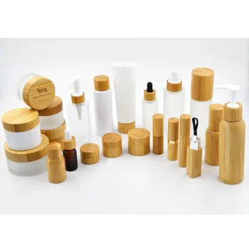 Bambus CBD konoplje krema kozarce, 5g 10 g 30 g 50 g 100 g Naravnih Motnega Stekla Steklenico ličila pot kozmetični obraz, krema, krema za kožo posodo