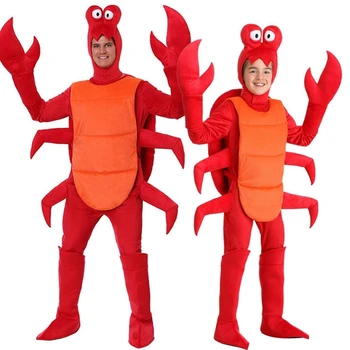 Nova Halloween cosplay odrasle Moške, Božična Rdeča Jastog Kostum Za Odrasle Osebe Svoboden rakovice Živali stranka kostum Pyjama za otrok