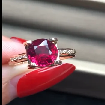 18K Zlato Naravnih Rupriley Turmalin Diamanti Obroč Bague Femme lepe dame poročni nakit 2021fashion boutique Ženske Obroč