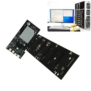 ETH-HSW2 BTC Rudarstvo Matično ploščo z 8G DDR3 RAM+4X6PIN, da 8PIN Napajalni Kabel 6XPCIE X16 Reža za Grafično Kartico 70 mm DDR3 DIMM