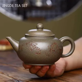 Verodostojno Yixing čaj lonci, Vijolična Gline filter Čajnik Surove rude zeleno Blato lepoto grelnik vode Ročno izdelan po Meri Boutique Čaj nastavite 230ml