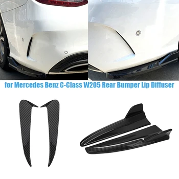 Ogljikov Zadnji Odbijač za Ustnice Difuzor za Ločevanje Zraka Vent Trim za Mercedes Benz C-Razred W205 C180 C200 C300 C63 AMG-2021