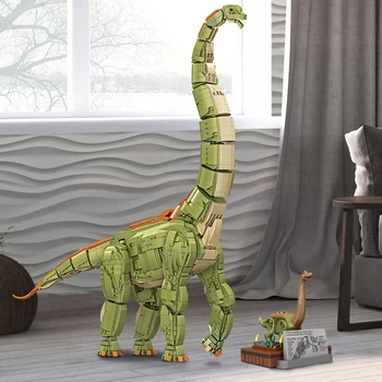 Zveneče Dinozaver Serija Model Velikih Brachiosaurus Sestavljeni Gradnik, Igrače za Otroke, Prijatelje, Darilo za Rojstni dan