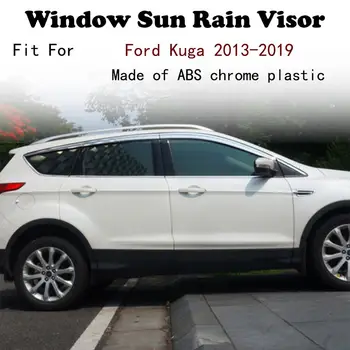 ABS Chrome plastična Okna Vizir Vent Odtenkov, Sonce, Dež Stražar avto dodatki Za Ford Kuga 2013-2019