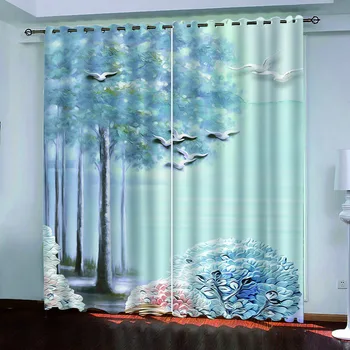 Okno Blackout zavese povzetek 3D Tiskanje Okna Zavese Moderna Dnevna Soba, spalnica dekoracijo