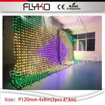 4mtr x 8mtr stojnici dj razsvetljava led vision zaslon P12cm video zavesa za stranko poroko klub