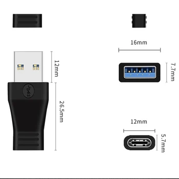 30pcs/veliko Tipa C Ženski Vmesnik Za Mikro USB 3.1 Moški Adapter za Pretvorbo Podatkov Priključek za Polnilnik Pretvornik Za Mobilni Telefon