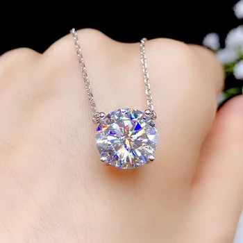 Luksuzni 11*11 mm velikost sijoče moissanite ogrlica za ženske obroč, nakit, 925 sterling srebro gem GRA cert. darilo za rojstni dan prva izbira