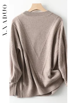 Preprost temperament, mehka, voskasta pulover ženske 2021 novi jesenski in zimski pulover čiste volne, pletene dnom Majica Vrh