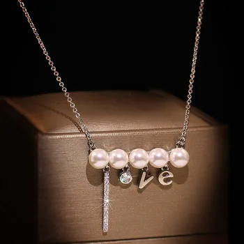 Pravi 14K belo Zlato ogrlico za Ženske Naravni biser Gemstone 14K Zlato diamantna Ogrlica, Nakit, Dragulji, Femme Bizuteria Obesek