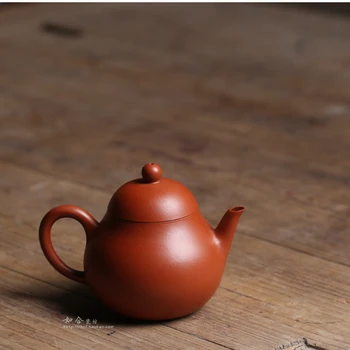 Kot v yixing vijolično peska čistega rdeče blato skica kung fu zhu klasičnih hruška majhen lonec lonec ozko semi-priročnik za čajnik