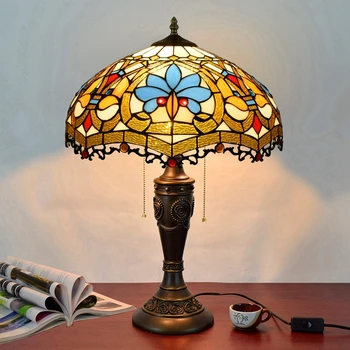 16-inch evropske srce baročno hotelski bar dekorativni namizne svetilke Tiffany vitraž bar jedilnico, spalnica postelji namizna svetilka