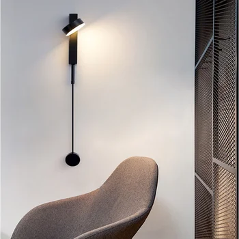 Nordijska stenske svetilke v dnevni sobi preprosta sodoben krožne ustvarjalne stopnišče oltarja spalnica minimalistično ozadje dekoracijo sten lučka