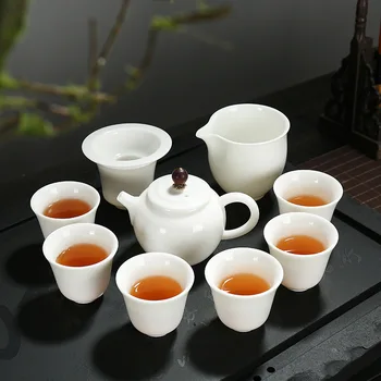Dehua Belega Porcelana Kung Fu Čaj, Set Set Kitajska Baiyang Zhiyu Porcelana Gospodinjski Čajnik Čaja Pokal, Kompletna Serija Kitajski Čajnik