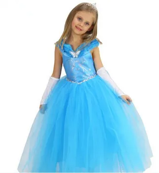 Modra pepeljuga obleko pepelka kostum pepelka otrok kostum princesa obleko dekleta rojstni dan oblačila