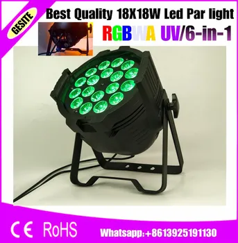 2pcs/veliko Aluminijast Profil RGBWAUV DMX LED Par Luči Lahko / Par54 18pcs