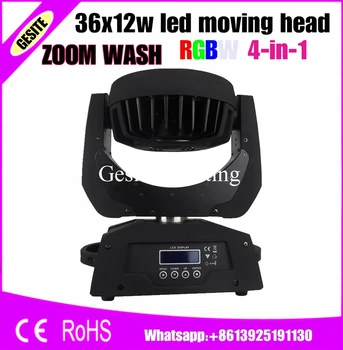 4pcs/Veliko 36x10W Zoom Led Moving Head Light DMX 512 14CH LCD Zaslon RGBW Led Moving Head Pranje Luči 90V-240V